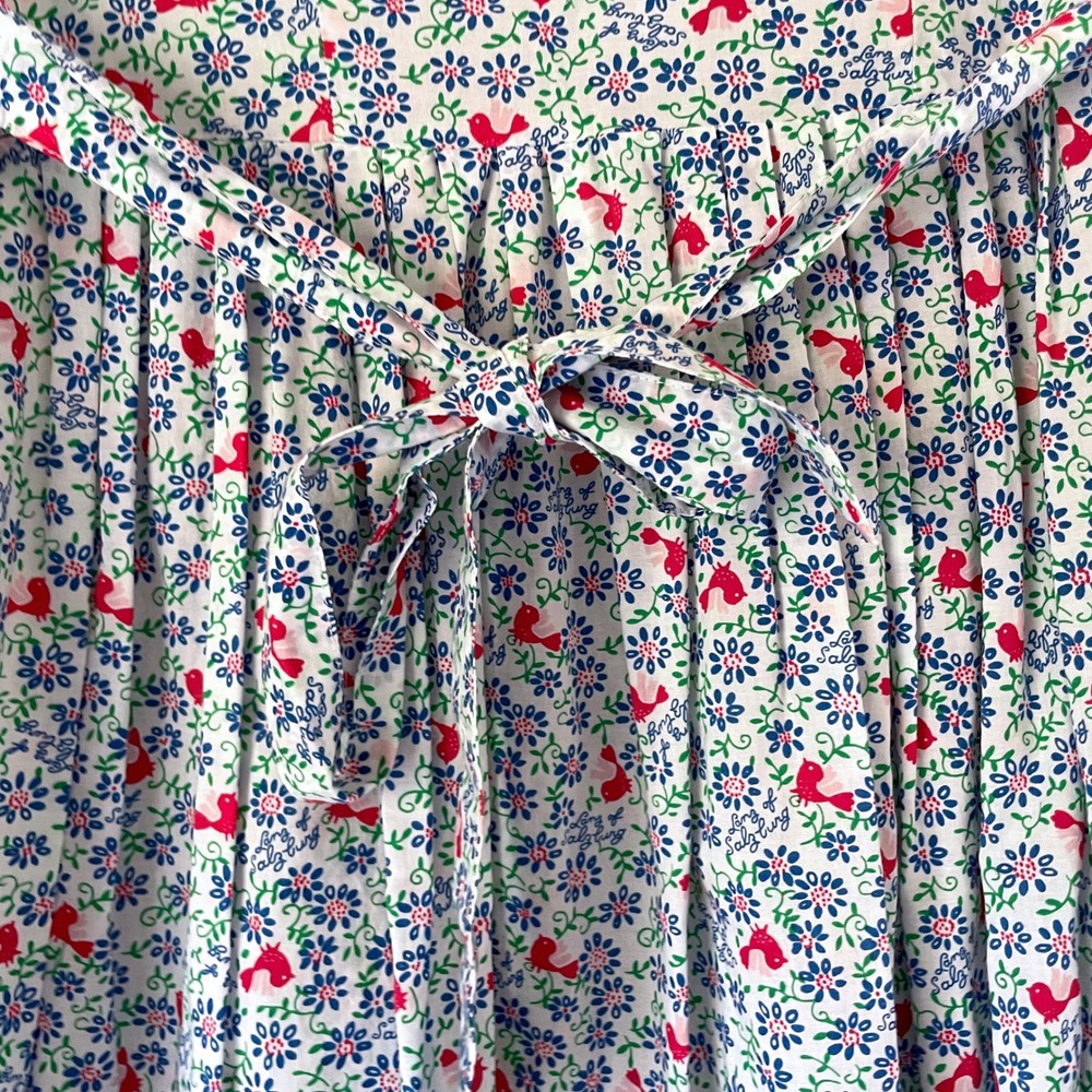 Lanz of Salzburg Cotton Midi Dress Small Prairie Folk Cottagecore Modest - Picture 7 of 11
